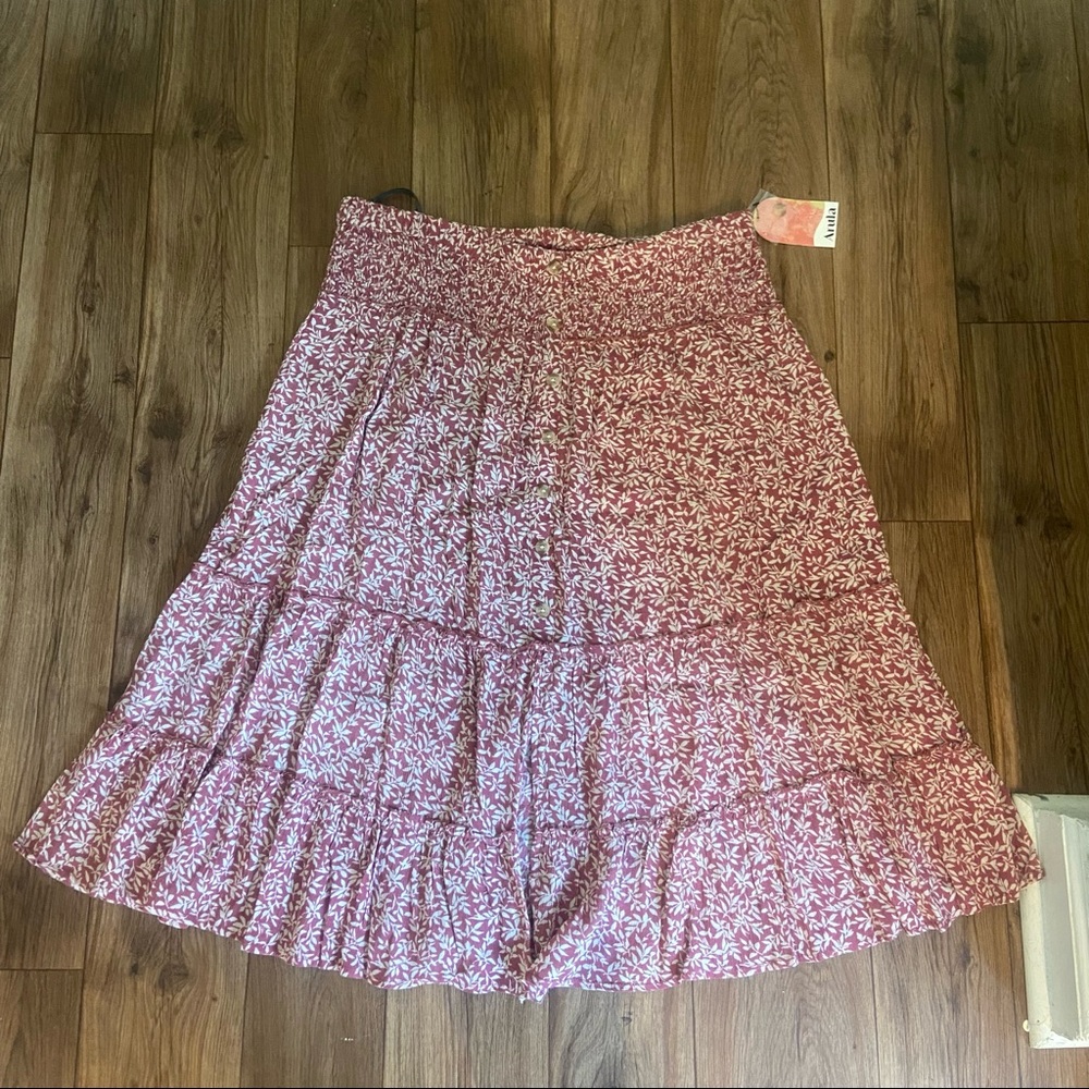 NWT Arula Floral Mauve Skirt Size 3X